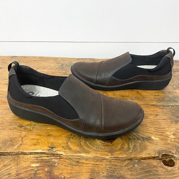 Clarks Cloudsteppers Sillian Paz Slip On Comfort Shoes Chocolate Brown, Size 7.5 - Picture 6 of 12